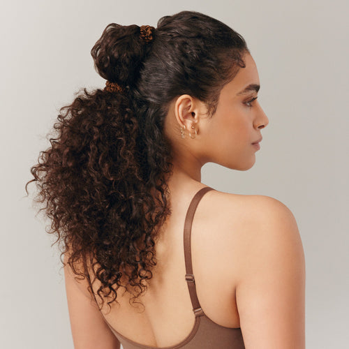 Chouchous 100% Soie Skinny Retour aux Bases Marron Foncé